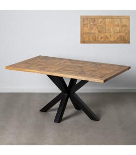 MESA COMEDOR NATURAL-NEGRO 160 X 90 X 76 CM