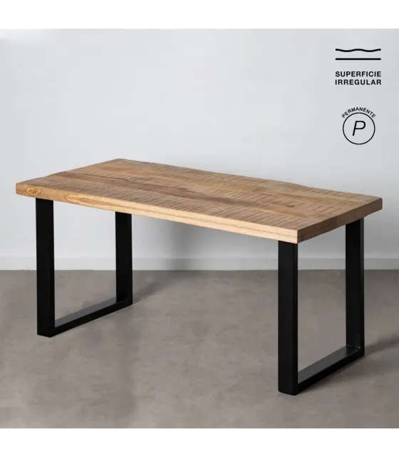 MESA COMEDOR NATURAL-NEGRO 160 X 90 X 76 CM