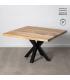 MESA COMEDOR NATURAL-NEGRO 130 X 130 X 76 CM