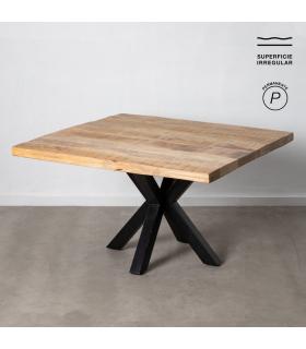 MESA COMEDOR NATURAL-NEGRO 130 X 130 X 76 CM