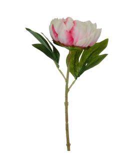 FLOR ROSA-BLANCO PVC JARDÍN 35 CM