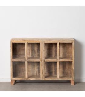 VITRINA BLANCO ROZADO MADERA DE MANGO 120 X 35,50 X 88,50 CM