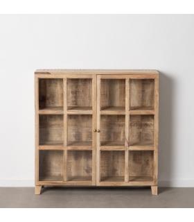 VITRINA BLANCO ROZADO MADERA DE MANGO 120 X 35,50 X 122,50 C