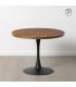 MESA COMEDOR NATURAL-NEGRO DM-METAL 100 X 100 X 76 CM