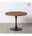 MESA COMEDOR NATURAL-NEGRO DM-METAL 100 X 100 X 76 CM