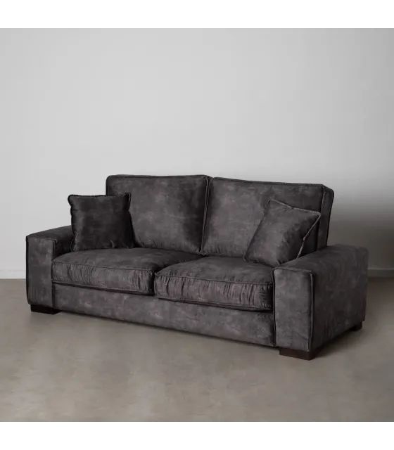 SOFÁ 3 PLAZAS GRIS OSCURO TEJIDO SALÓN 230 X 93 X 97 CM