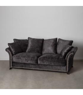 SOFÁ 3 PLAZAS GRIS OSCURO TEJIDO SALÓN 228 X 97 X 100 CM