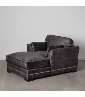 SOFÁ CHAISE LONGUE GRIS OSCURO TEJIDO 114 X 155 X 92 CM