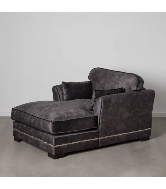 SOFÁ CHAISE LONGUE GRIS OSCURO TEJIDO 114 X 155 X 92 CM