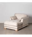 Beige fabric chaise longue sofa 114 x 155 x 92 cm