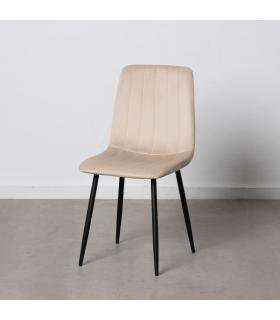 SILLA BEIGE TERCIOPELO SALÓN 45 X 51 X 88,50 CM