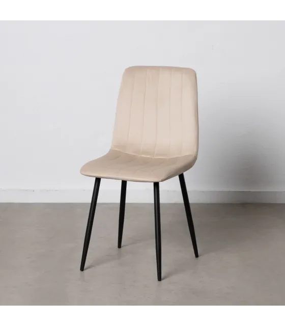 SILLA BEIGE TERCIOPELO SALÓN 45 X 51 X 88,50 CM