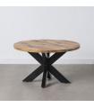 MESA CENTRO NATURAL-NEGRO MADERA-HIERRO 80 X 80 X 45 CM