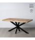 MESA COMEDOR NATURAL-NEGRO MADERA-HIERRO 160 X 90 X 79 CM