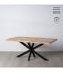 MESA COMEDOR NATURAL-NEGRO MADERA-HIERRO 180 X 90 X 79 CM