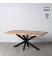 MESA COMEDOR NATURAL-NEGRO MADERA-HIERRO 180 X 90 X 79 CM