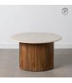 MESA CENTRO NATURAL-CREMA MÁRMOL/MADERA 76 X 76 X 45 CM