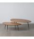 S/2 MESA CENTRO NATURAL MADERA-METAL 110 X 63 X 40 CM