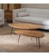 S/2 MESA CENTRO NATURAL MADERA-METAL 110 X 63 X 40 CM