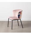 Dusty pink fabric-metal abstract chair 58 x 52 x 77 cm
