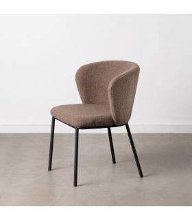 SILLA MARRÓN TEJIDO-METAL SALÓN 58 X 52 X 77 CM