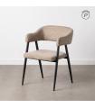 Taupe fabric-metal living room chair 56 x 60 x 81 cm