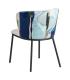 SILLA ABSTRACTO VERDE-BEIGE TEJIDO-METAL 58 X 52 X 77 CM