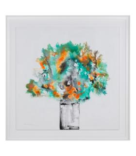 CUADRO PINTURA JARRÓN LIENZO DECORACIÓN 113 X 113 CM