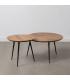 S/2 MESA CENTRO NATURAL MADERA-METAL 70 X 70 X 40 CM
