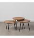 S/3 MESA CENTRO NATURAL MADERA-METAL 50 X 50 X 45 CM