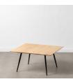 MESA CENTRO NATURAL-NEGRO MADERA-HIERRO 80 X 80 X 40 CM