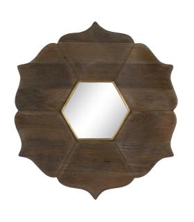 ESPEJO MARRÓN MADERA DE MANGO DECORACIÓN 90 X 3 X 90 CM