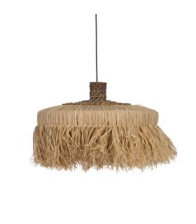 LÁMPARA TECHO FIBRA NATURAL ILUMINACIÓN 50 X 50 X 35 CM