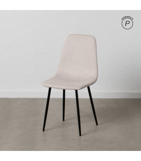SILLA CREMA TEJIDO-METAL SALÓN 43 X 52 X 87 CM