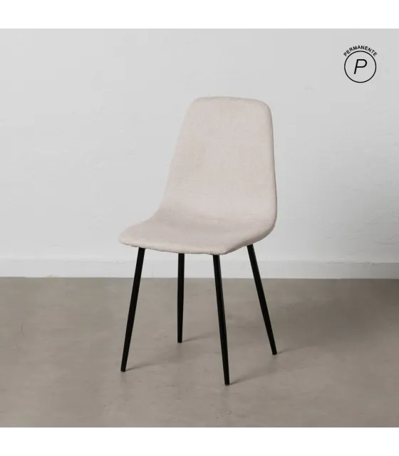 SILLA CREMA TEJIDO-METAL SALÓN 43 X 52 X 87 CM