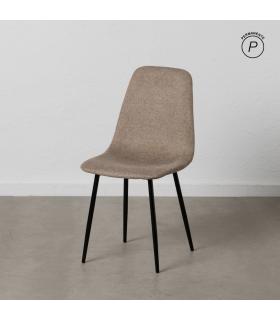 SILLA TAUPE TEJIDO-METAL SALÓN 43 X 52 X 87 CM