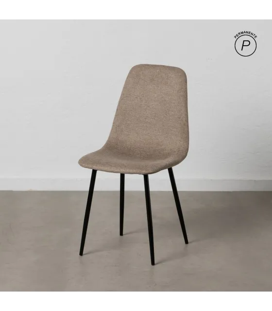 SILLA TAUPE TEJIDO-METAL SALÓN 43 X 52 X 87 CM