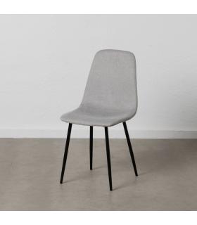 SILLA GRIS TEJIDO-METAL SALÓN 43 X 52 X 87 CM
