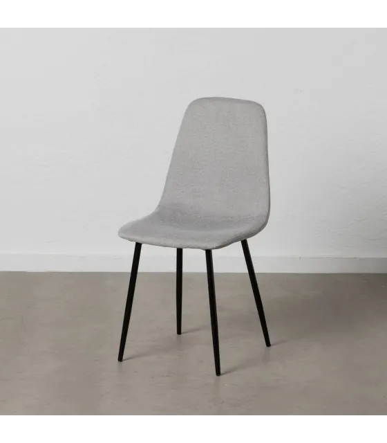 SILLA GRIS TEJIDO-METAL SALÓN 43 X 52 X 87 CM