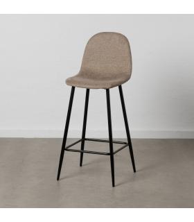 TABURETE TAUPE TEJIDO-METAL SALÓN 45,50 X 45 X 105,50 CM