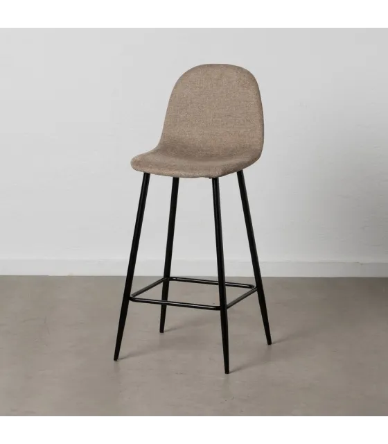 TABURETE TAUPE TEJIDO-METAL SALÓN 45,50 X 45 X 105,50 CM