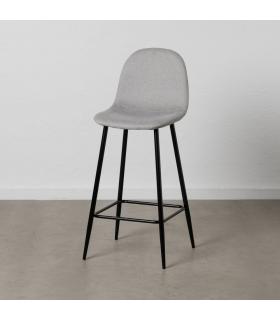 TABURETE GRIS TEJIDO-METAL SALÓN 45,50 X 45 X 105,50 CM