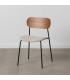 SILLA MARRÓN-CREMA TEJIDO-METAL SALÓN 49 X 53 X 80 CM
