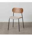 Brown-cream fabric-metal living room chair 49 x 53 x 80 cm
