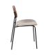 SILLA MARRÓN-CREMA TEJIDO-METAL SALÓN 49 X 53 X 80 CM