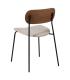 SILLA MARRÓN-CREMA TEJIDO-METAL SALÓN 49 X 53 X 80 CM