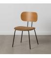 Natural-brown fabric-metal living room chair 48 x 55 x 82.5 cm