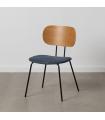 SILLA NATURAL-AZUL TEJIDO-METAL SALÓN 48 X 55 X 82,50 CM