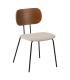 SILLA MARRÓN-CREMA TEJIDO-METAL SALÓN 48 X 55 X 82,50 CM