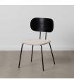 SILLA NEGRO-BLANCO TEJIDO-METAL SALÓN 48 X 55 X 82,50 CM